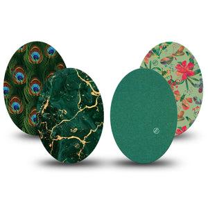 ExpressionMed Deep Forest Variety Pack Medtronic Guardian Enlite Universal Oval, 4-Pack Tape Variety Luxurious Nature Inspired, Plaster CGM Design