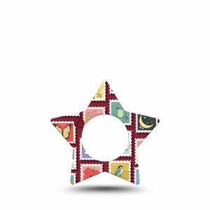 ExpressionMed Postage Stamp Freestyle Libre, Libre 2 Plus, and Abbott Lingo Star, Single Tape Illistrated postage stamps Decorative Patch for CGM