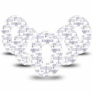 ExpressionMed Airplane Dexcom G6 Tape, 5-Pack Tape Glider Planes, Plaster Continuous Glucose Monitor Design