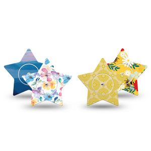 ExpressionMed Summer Brights Freestyle Libre, Libre 2 Plus, and Abbott Lingo Star, tape and sticker  Airy spring prints Waterproof Sensor Cover for CGM