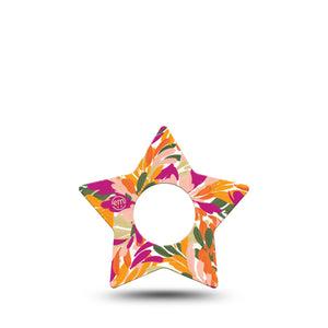 ExpressionMed Retro Brush Stroke Infusion Set Star Shape Tape 5-Pack Tape Vivid-Toned Painted Stroke, Fixing Ring Patch Continuous Glucose Monitor Design