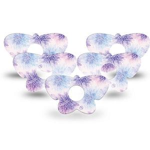 ExpressionMed Wisteria Fade Freestyle Libre 3 and Libre 3 Plus Butterfly, 5-Pack Periwinkle petals Waterproof Sensor Cover for Continuous Glucose Monitor