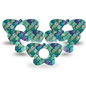 ExpressionMed Mermaid Scales Infusion Butterfly, 10-Pack mermaid scale pattern Fixing Ring Tape For Pump