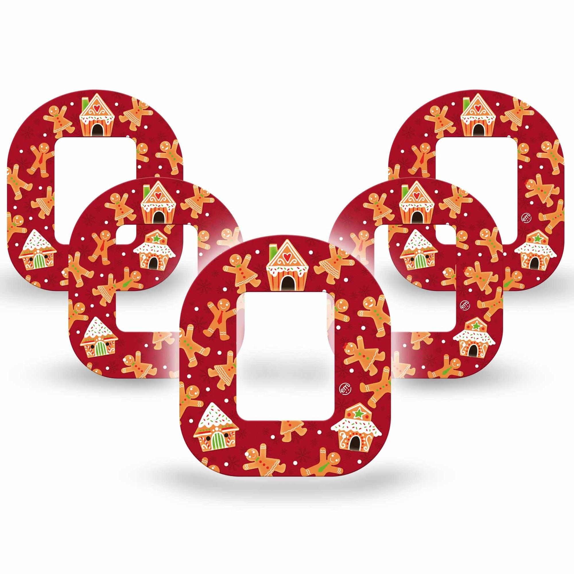 ExpressionMed Gingerbread Fun Tandem Mobi, 5-Pack, Christmas themed Pump adhesive Tape design,