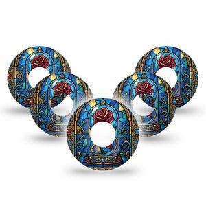 ExpressionMed Enchanted Rose Freestyle Libre 3 and Libre 3 Plus, 5-Pack magical glass rose Sensor Decoration for CGM