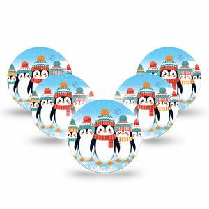 ExpressionMed Penguins In Row Freestyle Libre 3 Overpatch 5-Pack Tape Christmas Time Penguins, Adhesive Patch CGM Design