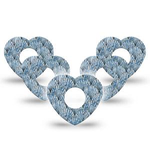 ExpressionMed Seashells Infusion Set Heart Shape Tape, 10-Pack Tape Sea Shell Pattern, Adhesive Tape Continuous Glucose Monitor Design