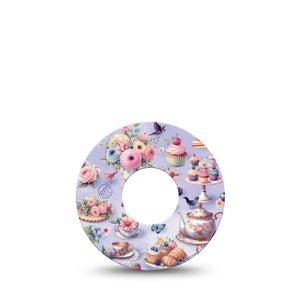 ExpressionMed Floral Tea Party Infusion Set Tape 5-Pack Tape Tea Party Table Inspired, Overlay Patch Continuous Glucose Monitor Design
