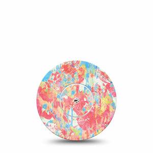 ExpressionMed Faded Summer Freestyle Libre and Libre 2 Plus Tape, Abbott Lingo, Single Tape and Single Sticker Art Faded Coral Print, Fixing Ring Tape Continuous Glucose Monitor Design