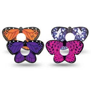 ExpressionMed Butterfly Dreams Variety Pack Freestyle Libre 3 Tape Single Tape and Single Sticker Monarch Butterfly Patterns Adhesive Tape CGM Design