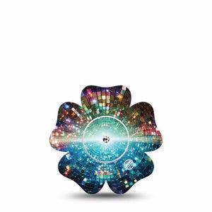 ExpressionMed Disco Lights Freestyle Libre, Libre 2 Plus, and Abbott Lingo Flower, Single Tape and Single Sticker Colorful light dots Adhesive Tape for CGM