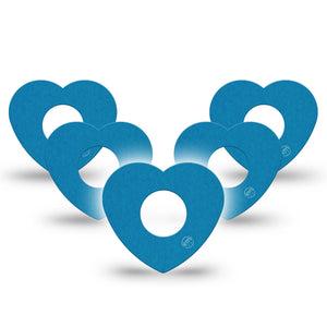 ExpressionMed Teal Infusion Set Heart Shape Tape, 10-Pack Tape Teal Solid Color, Adhesive Tape Continuous Glucose Monitor Design