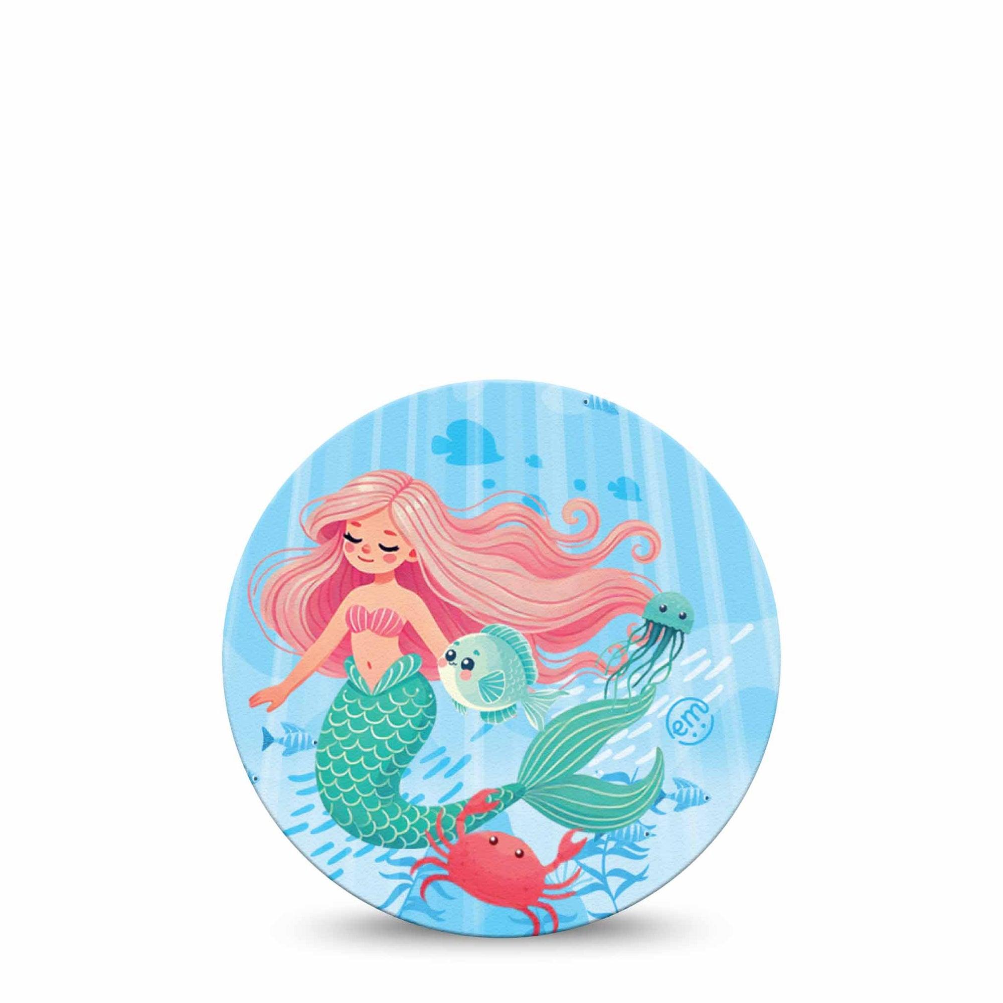 ExpressionMed Mermaid Freestyle Libre and Libre 2 Plus Overpatch, Abbott Lingo, Single Tape Water Mythical Creatures, Fixing Ring Patch CGM Design