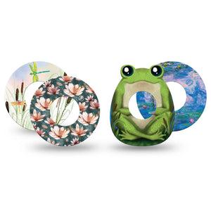 ExpressionMed Pondside Variety Pack Freestyle Libre and Libre 2 Plus Tape, Abbott Lingo, 4-Pack Tape Variety Kids Fairy Tale Story Inspired, Fixing Ring Tape Continuous Glucose Monitor Design