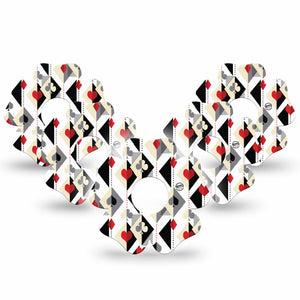 ExpressionMed Playing Cards Freestyle Libre 3 and Libre 3 Plus Flower Shape Tape 5-Pack Tape Card Game Inspired Pattern, Plaster CGM Design