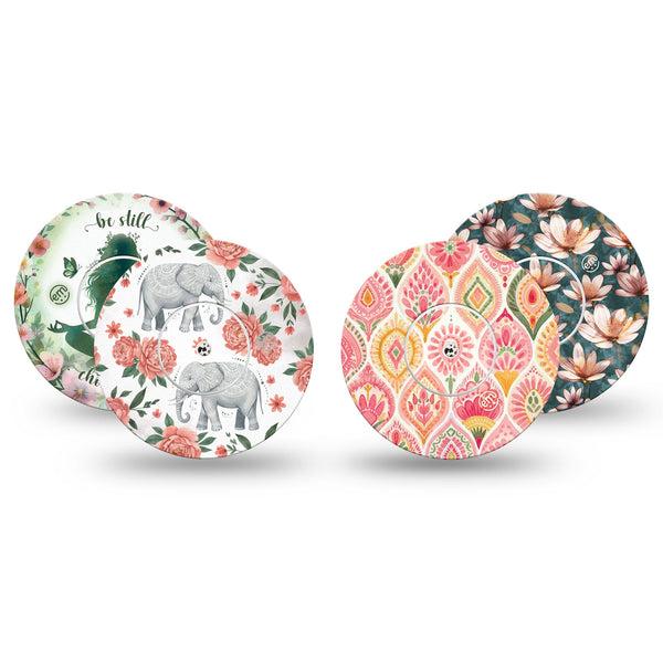 ExpressionMed Balance Bloom Freestyle Libre, Libre 2 Plus, and Abbott Lingo, tape and sticker  symmetrical bloom pattern Adhesive Tape for CGM