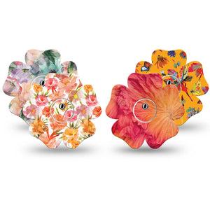 ExpressionMed Ruffle Bloom Freestyle Libre 3 and Libre 3 Plus Flower, tape and sticker  layered floral pattern Accessories for CGM