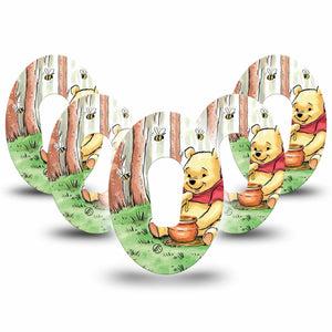 ExpressionMed Winnie the Pooh Dexcom G6 Tape 5-Pack Classic Drawn Winnie the Pooh Plaster CGM Design