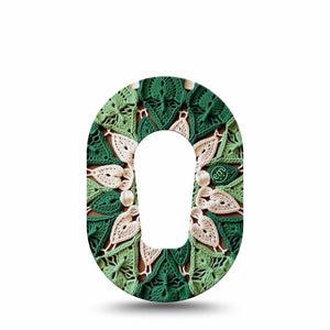 ExpressionMed Knit Monstera Dexcom G6 Mini, Single Tape Green knit monstera Adhesive Tape for CGM