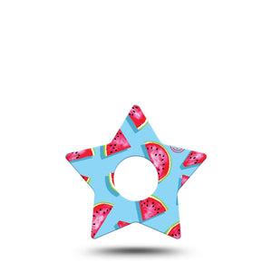 ExpressionMed Watermelon Slices Freestyle Libre 3 Star Shape Tape Single Tape Delicious Snack Patch CGM Design