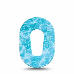 ExpressionMed Sunlit Water Dexcom G6 Mini, Single Tape Summer pool inspired Adhesive Tape for CGM