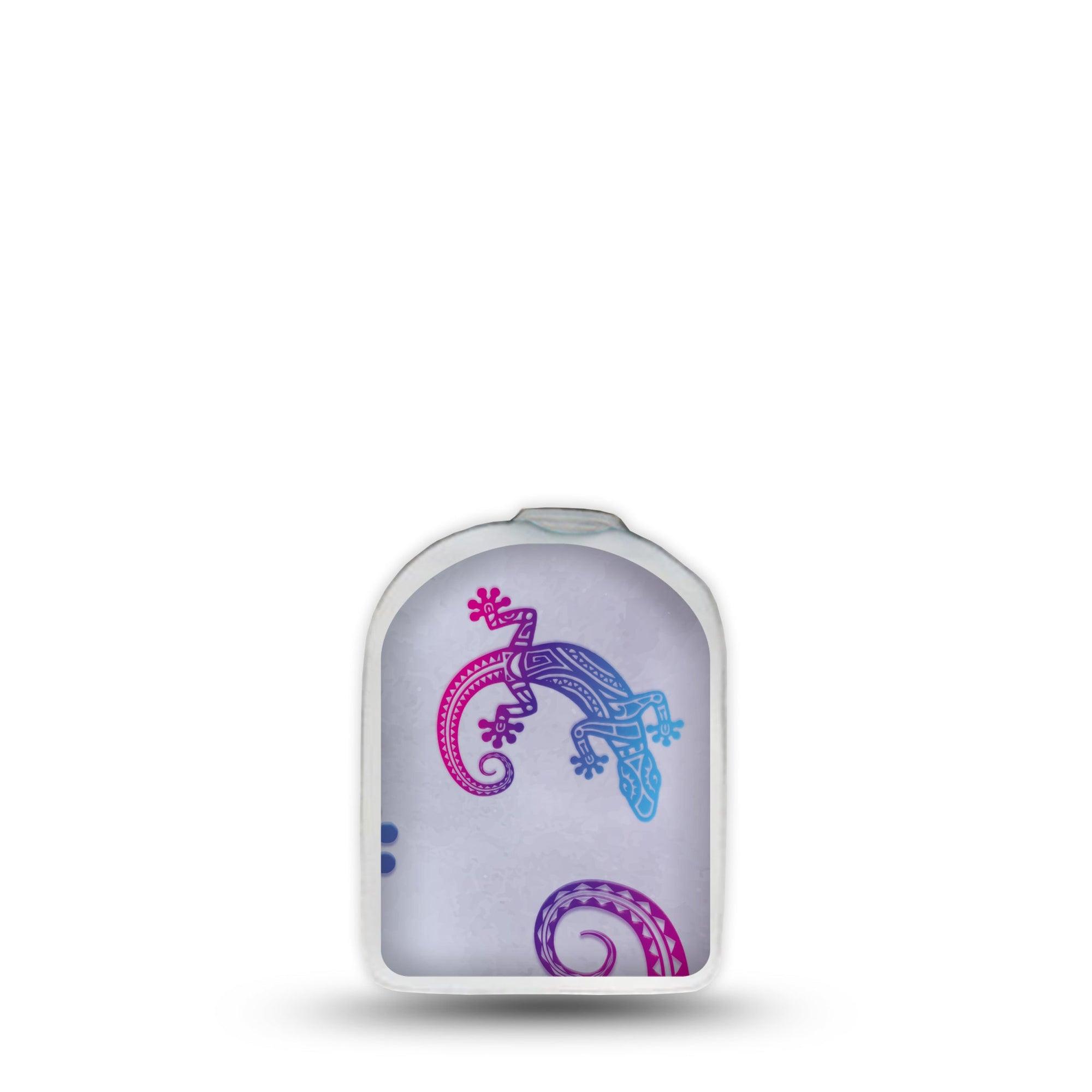 ExpressionMed Ombre Gecko Omnipod Surface Center Sticker Single Sticker Colored Gecko Themed Vinyl Decoration Pump Design