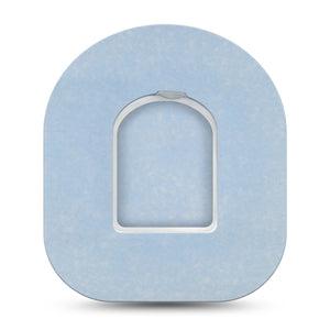 ExpressionMed Light Wash Jeans Omnipod Tape, Single Tape and Single Sticker Pantone 2707 U, Adhesive Patch Pump Design