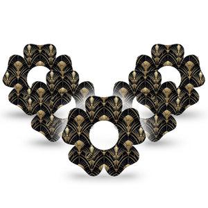 ExpressionMed Midnight Deco Infusion Flower, 10-Pack Retro inspired Fixing Ring Patch For Pump