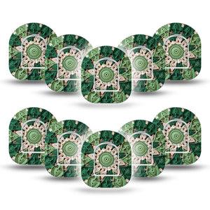 ExpressionMed Knit Monstera Omnipod Mini, 10-Pack Tape + 10-Pack Sticker Cute woven knit flower Overlay Patch For Pump