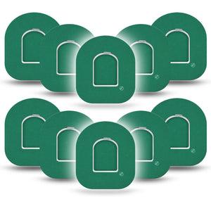 ExpressionMed Forest Green Omnipod Tape, 10-Pack Tape and 10-Pack Sticker Color Sample Inspired, Adhesive Patch Pump Design