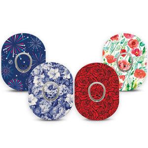 ExpressionMed Heritage Floral Dexcom G7 and Dexcom Stelo Glucose Biosensor System, tape and sticker  vintage floral Decorative Decal for CGM