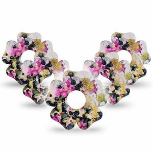 ExpressionMed Wild Blossoms Freestyle Libre 3 Flower Shape Tape 5-Pack Wild Florals Themed  CGM Design