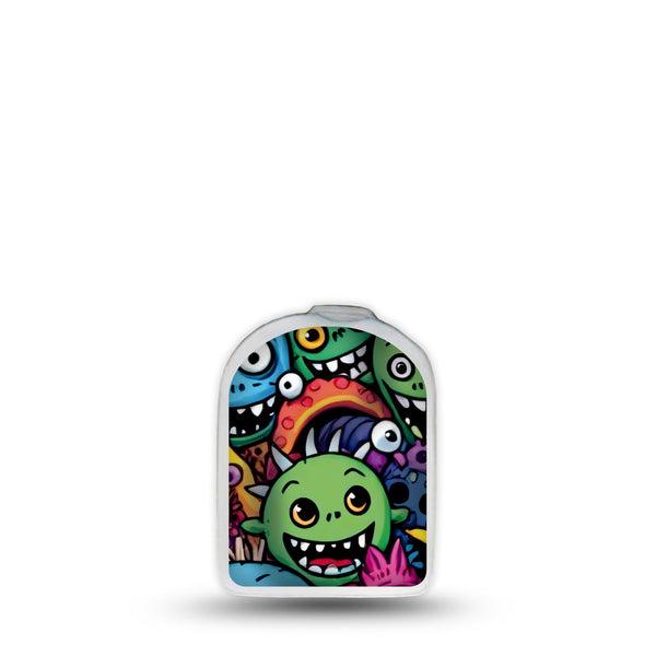 ExpressionMed Funky Monsters Omnipod Surface Center Sticker Single Sticker Only Silly Creatures, Vinyl Decoration Pump Design