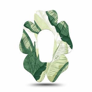 ExpressionMed Palm Leaf Dexcom G6 Flower, Single Tape Tropical palm leaves Overlay Tape for CGM