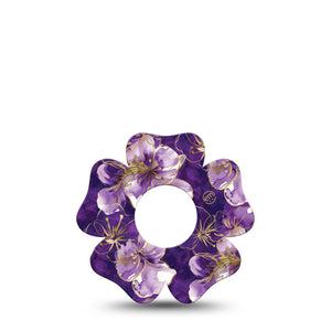 ExpressionMed Plum Gold Infusion Flower, 5-Pack Painted gold purple petals Best Covers For Insulin Pump