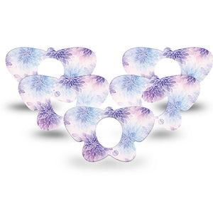 ExpressionMed Wisteria Fade Dexcom G7 and Dexcom Stelo Glucose Biosensor System Butterfly, 5-Pack Periwinkle petals Adhesive Tape for Continuous Glucose Monitor