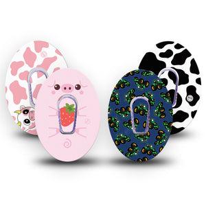 ExpressionMed Down on the Farm Variety Pack Dexcom G6 Tape, 4-Pack Tape and 4-Pack Sticker Variety, Farm Life, Plaster Continuous Glucose Monitor Design