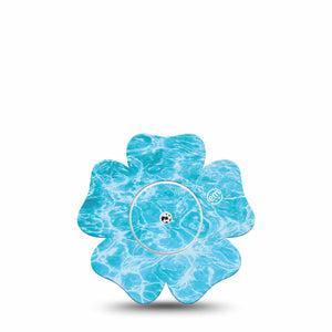 ExpressionMed Sunlit Water Freestyle Libre, Libre 2 Plus, and Abbott Lingo Flower, Single Tape and Single Sticker Sun reflection water Adhesive Tape for CGM
