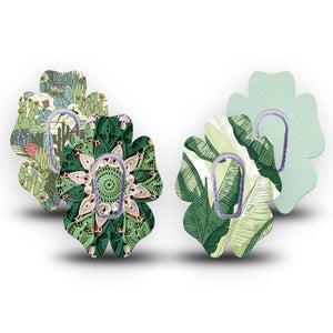 ExpressionMed Tropical Greens Dexcom G6 Flower, tape and sticker  tropical plant aesthetic Decorative Patch for CGM