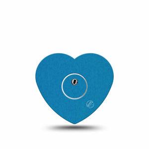 ExpressionMed Teal Freestyle Libre 3 and Libre 3 Plus Heart Shape Tape, Single Tape and Single Sticker Sea Toned Teal Solid, Patch CGM Design