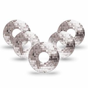 ExpressionMed Mirror Ball Freestyle Libre 3 and Libre 3 Plus, 5-Pack Light reflective inspired print Sensor Decoration for CGM
