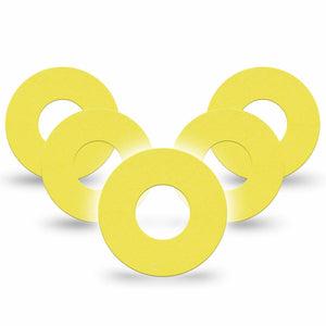 ExpressionMed Butter Yellow Freestyle Libre and Libre 2 Plus Tape, Abbott Lingo, 5-Pack Tape Basic Color, Fixing Ring Tape Continuous Glucose Monitor Design