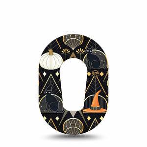 ExpressionMed Art Deco Halloween Dexcom G6 Mini Tape, Single Tape Vintage Style Halloween, Adhesive Tape CGM Design