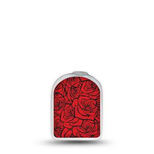 ExpressionMed Roses Omnipod Surface Center Sticker, Single Sticker Only Valentines roses Vinyl Decoration Pump Design
