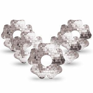 ExpressionMed Mirror Ball Freestyle Libre 3 and Libre 3 Plus Flower, 5-Pack Party disco ball Sensor Cover for Continuous Glucose Monitor