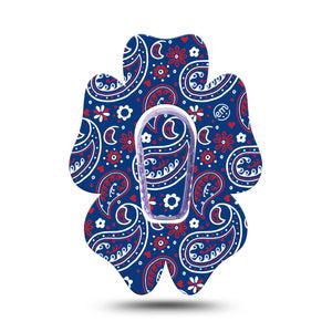 ExpressionMed Independence Paisley Dexcom G6 Flower Shape Tape Single Tape and Single Sticker Independence Day Paisley, Adhesive Patch Continuous Glucose Monitor Design