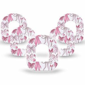 ExpressionMed Bows and Ribbons Omnipod Tape 5-Pack Tape Pink Ribbon Bows, Adhesive Patch Pump Design