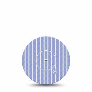 ExpressionMed Blue Stripes Freestyle Libre, Libre 2 Plus, and Abbott Lingo, Single Tape and Single Sticker Peaceful blue white stripes Overlay Patch for CGM