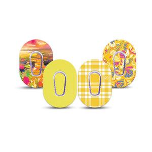 ExpressionMed Sunlit Yellow Dexcom G6 Mini, tape and sticker  sunny yellow design Waterproof Adhesive Tape for CGM