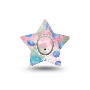 ExpressionMed Turtley One-derful Dexcom G7 and Dexcom Stelo Glucose Biosensor System Star, Single Tape and Single Sticker Irrideceent like turtles seashells Adhesive Patch for CGM